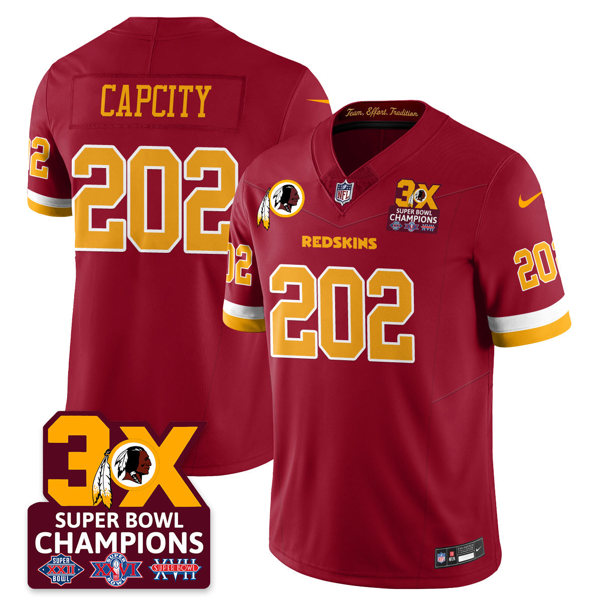 WAS 3-Time Champions Patch Vapor Limited Jersey