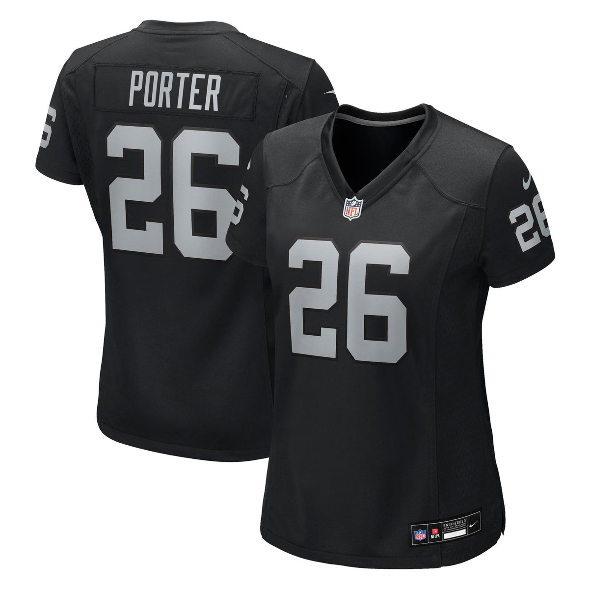 Women's Las Vegas Raiders Darien Porter Nike Black Team Game Jersey